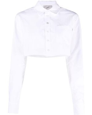 Coperni Cotton Cropped Shirt - White