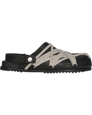 Rick Owens Leather Sandals Megalaced Mule Granola - Black