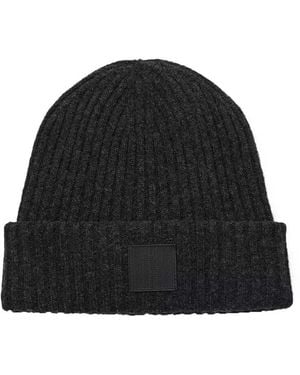 Marc Jacobs The Ribbed Dark Beanie - Black