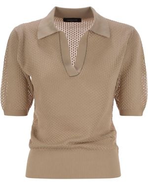 Fabiana Filippi Polo Shirt With Diamond Thread - Natural