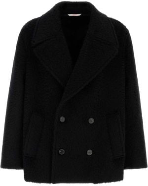 Valentino Garavani Mohair And Wool Coat - Black