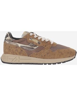 Autry Animal Print Leather Running Trainers - Brown
