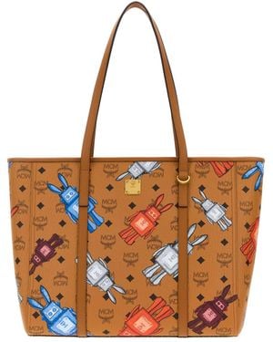 MCM Printed Canvas Toni Shopping Bag - Brown