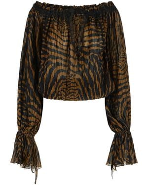 Blumarine Braune Viskosebluse - Schwarz