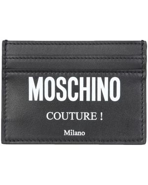 Moschino Card Holder With Logo - Grey