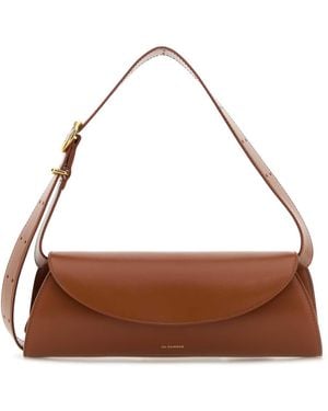 Jil Sander Caramel Leather Small Cannolo Shoulder Bag - Brown