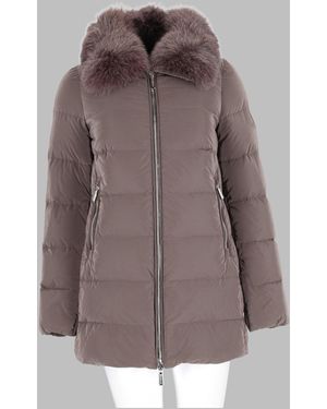 Moorer Arctic Fox Fur Trench Coat With Tailored Structure - Brown