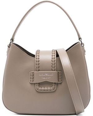 Emporio Armani Small Leather Shoulder Bag - Gray