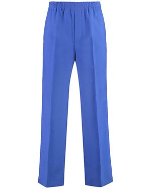 Gucci Pantaloni in lana con vita elastica - Blu
