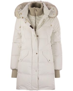 Moorer Talassa STP Long Down Jacke mit Kapuze - Grau