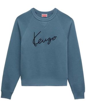 KENZO Signature Sweatshirt Mit Raglanärmeln - Blau