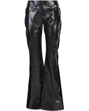 Tom Ford Uitlopende Leer En Fluwelen Broek - Zwart