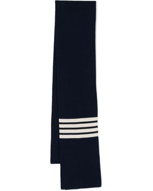Thom Browne Marineblaues Cashmere-Schal Mit 4-Streifen