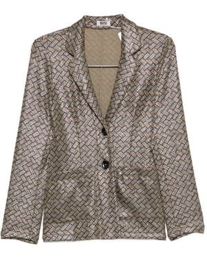 Siyu Veste Tallis à simple boutonnage - Marron