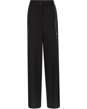 Sportmax Pantalón Edere De Lana Con Botones - Negro