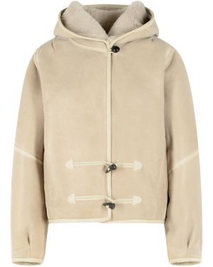 Isabel Marant Amiel Ecru Sheepskin Short Coat - Natural
