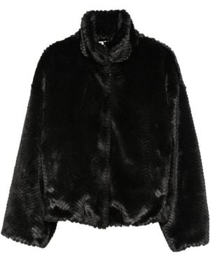 forte_forte Faux Fur Bomber Jacket - Black