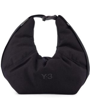 Y-3 Logo Nylon Hobo Bag - Blue