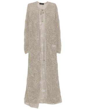 Fabiana Filippi Langer Cardigan mit Bindedetail - Natur