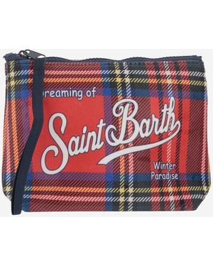 Mc2 Saint Barth Aline Clutch Bag With Logo - Red