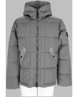 Stone Island Quilted Hooded Sports Jacket - Grey