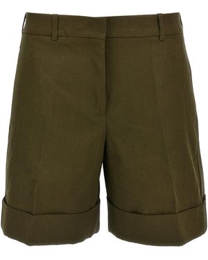 Jil Sander Leinen Bermuda Shorts - Grün