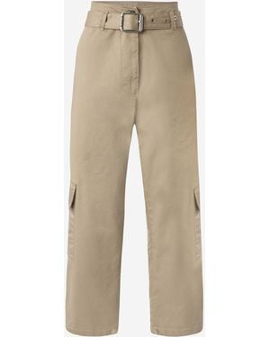 Pinko Pantaloni Cargo Di Gabardina Di Cotone Allungata Rosa - Neutro