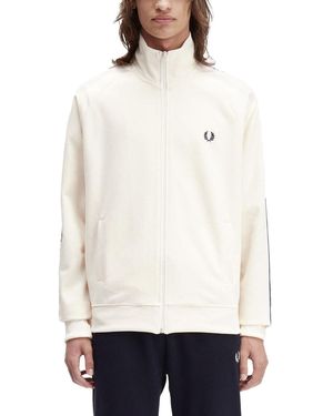 Fred Perry "Track" Jacket With Contrasting Webbing - Weiß