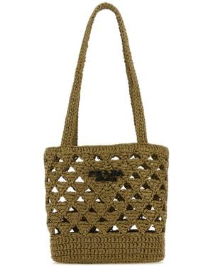Prada Khaki Strohhandtasche - Mettallic