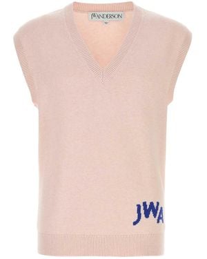 JW Anderson Jw Anderson Pastel Cotton Blend Vest - Pink