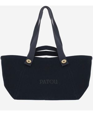 Patou Großer Baumwoll -Logo Trapeztasche - Blau