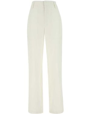 Bottega Veneta Ivory Cotton Wide-Leg Pant - White