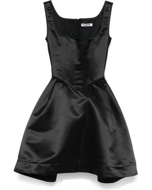 Vivetta Duchess Satin Mini Bustier Dress - Black
