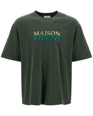 Maison Kitsuné "übergroßes T -Shirt mit - Grün