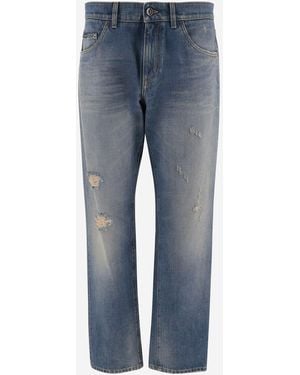 Dolce & Gabbana Vaqueros De Denim De Algodón - Azul