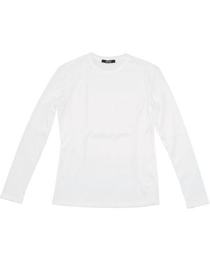 LA ROSE Long Sleeve Ribbed T Shirt - White
