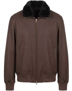 Montecore Bomberjacke mit Kunstpelzkragen - Braun