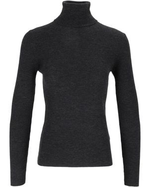 MC2 Saint Barth Fitted Ribbed Turtleneck Sweater - Black