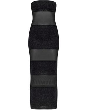 Oséree Strapless Maxi-Jurk Met Doorzichtig Vlak - Zwart
