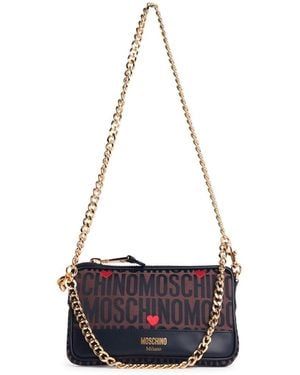 Moschino Brown Lear Mischmischtasche - Weiß