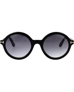 Tom Ford Round Sunglasses Ft0602 01 A - Blue