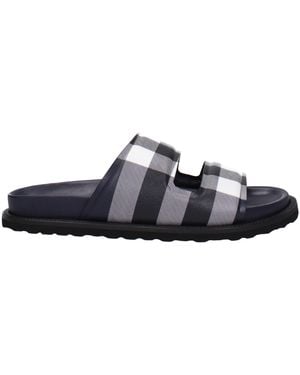 Burberry Slippers And Clogs Fabric/Ivory - Blue