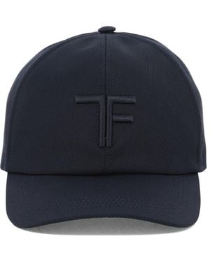 Tom Ford Logo Embroidery Cap Cappelli Blu