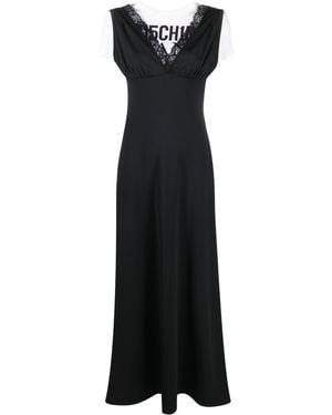 Moschino Kleid Mit Logo-Print - Schwarz