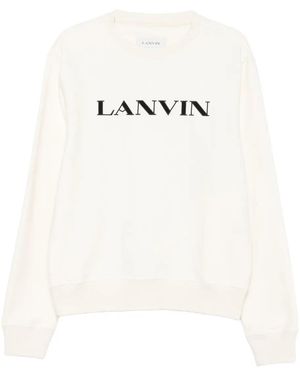 Lanvin Sweater Met Geborduurd Logo - Wit