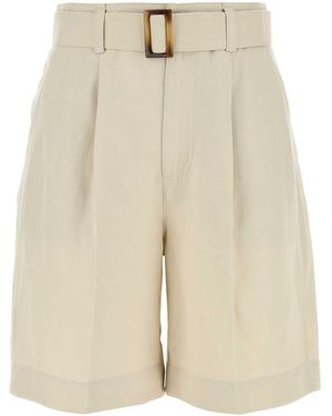 Woolrich Sand Viscose Blend Shorts - Natural