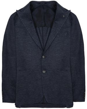 Tagliatore Jacket Montecarlo Linen Cotton - Blue