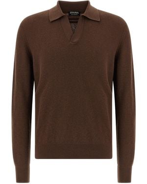 ZEGNA Oasi Cashmere Polo - Brown