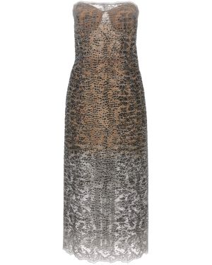 Ermanno Scervino Vom Schulter -Strasskleid - Grau