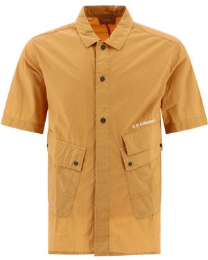C.P. Company C.P. Firmenpopelhemd mit Taschen - Gelb